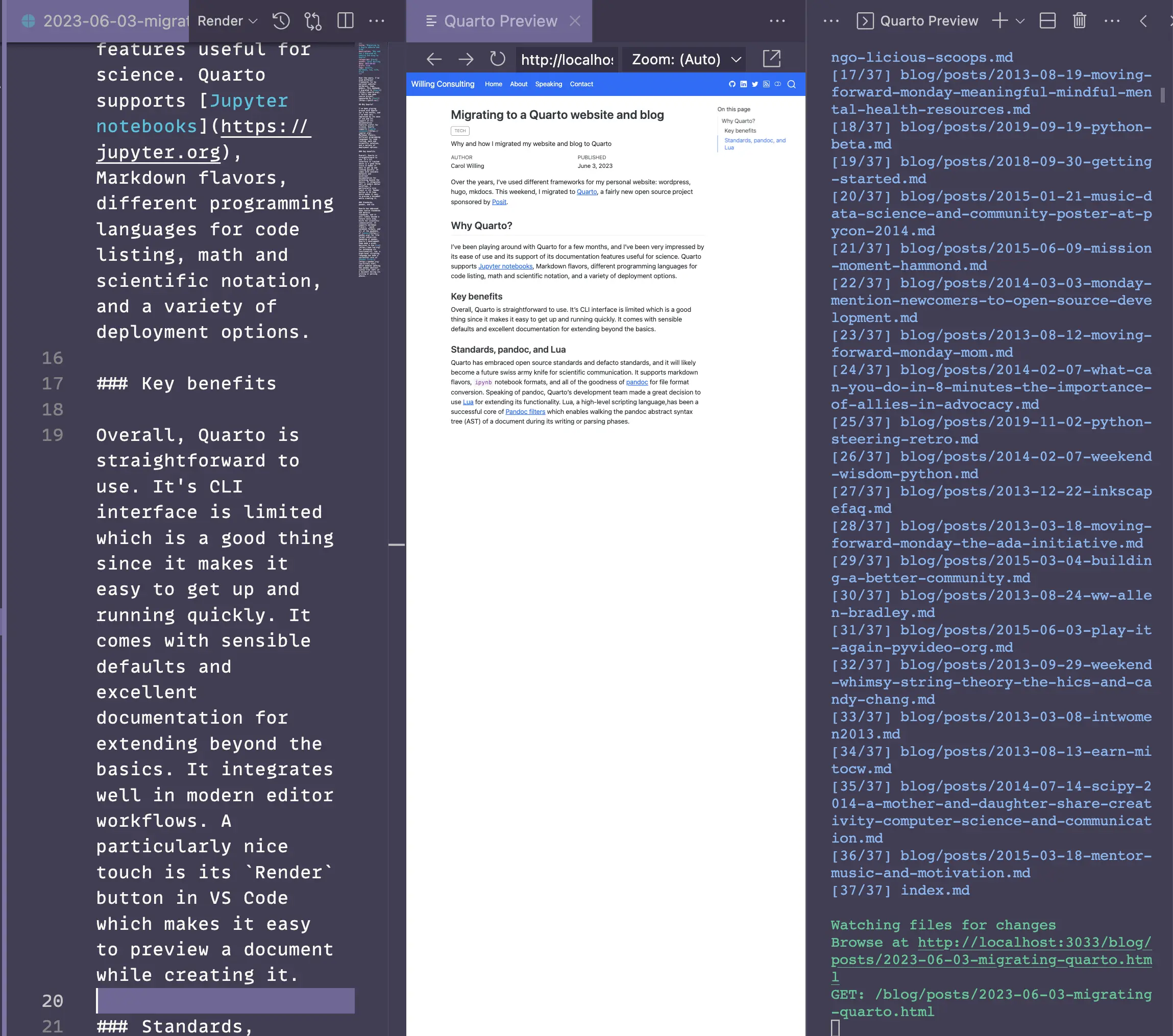 Quarto Render button in VS Code