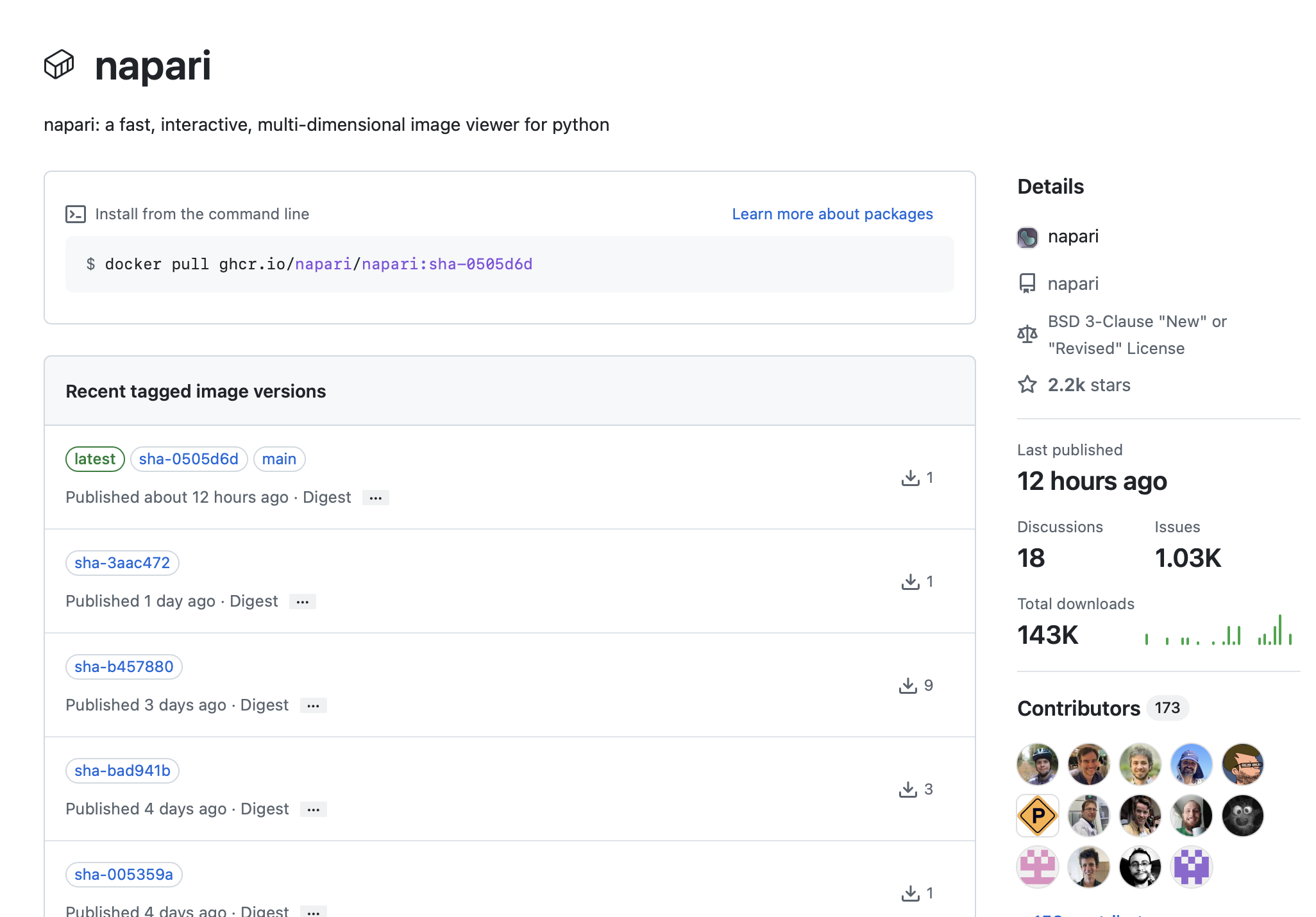 napari container images